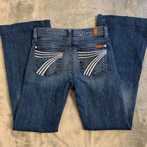 7 For All Mankind Dojo Jeans Size 27 x 30 (Hemmed) 90s Y2K Low Rise Flare